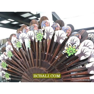 handpainted wood hair stick hand painting ethnic